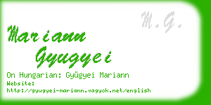 mariann gyugyei business card